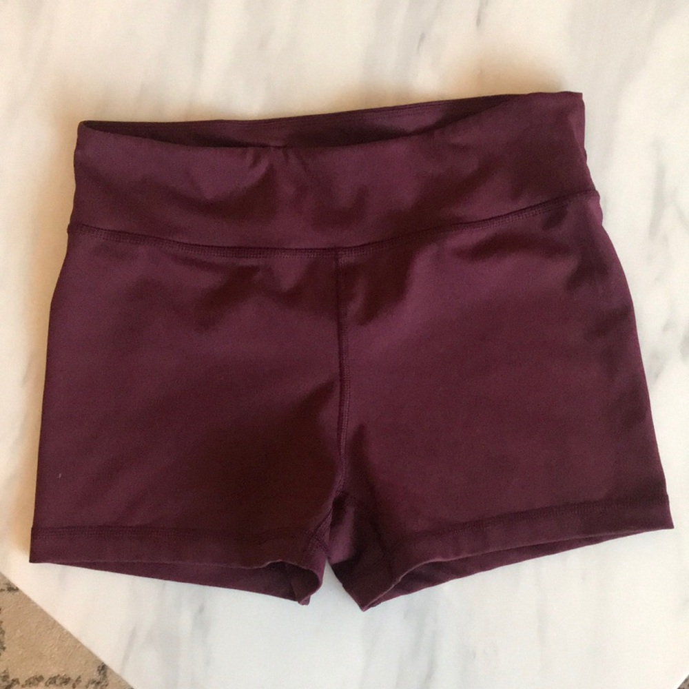 Maroon exercise shorts